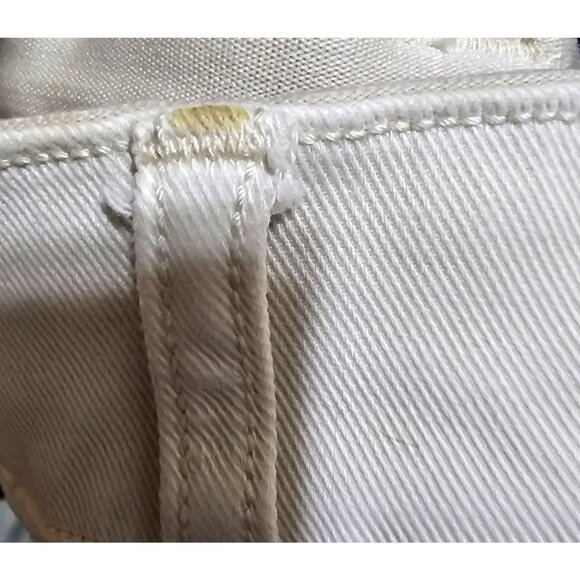 Spanx White Twill Crop Wide-Leg Cotton Blend High-Waist Pants M/M - Picture 7 of 16